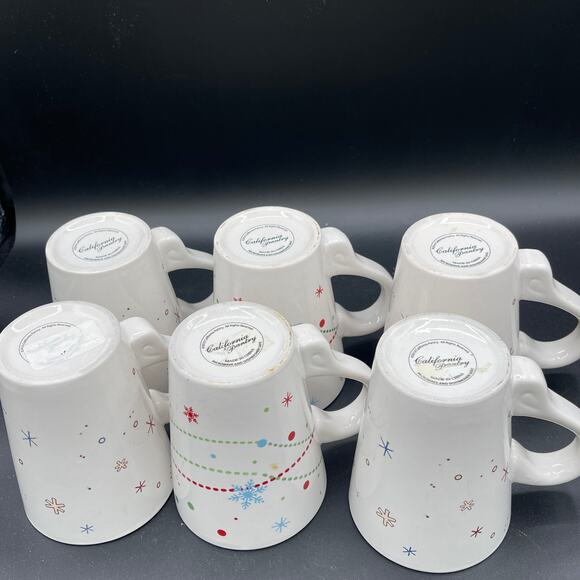 California Pantry Christmas Coffee Cups Set of 6 - Picture 5 of 7